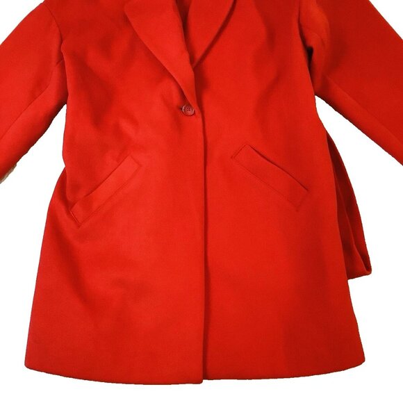 Elizabeth And James One Button Trench Winter Coat Size XL Red - Picture 3 of 11